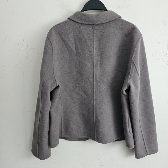 NWT ZARA DOUBLE FACED FITTED Wool Blend BLAZER XXL Gray Pockets Coat - Picture 5 of 10